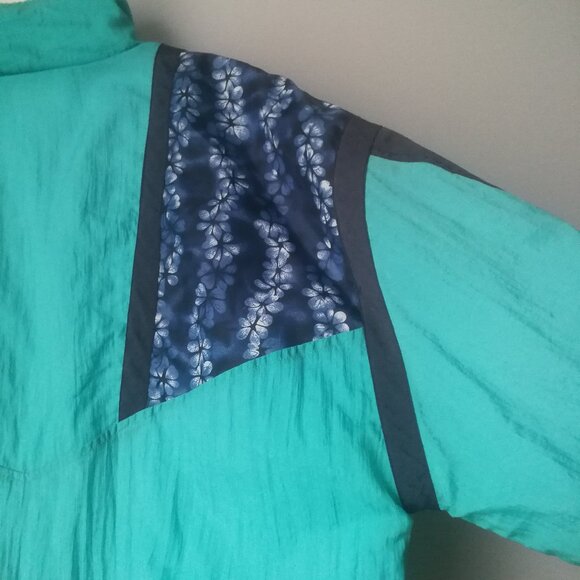 Vintage colourblock windbreaker light jacket blue teal Zellers - Picture 4 of 12